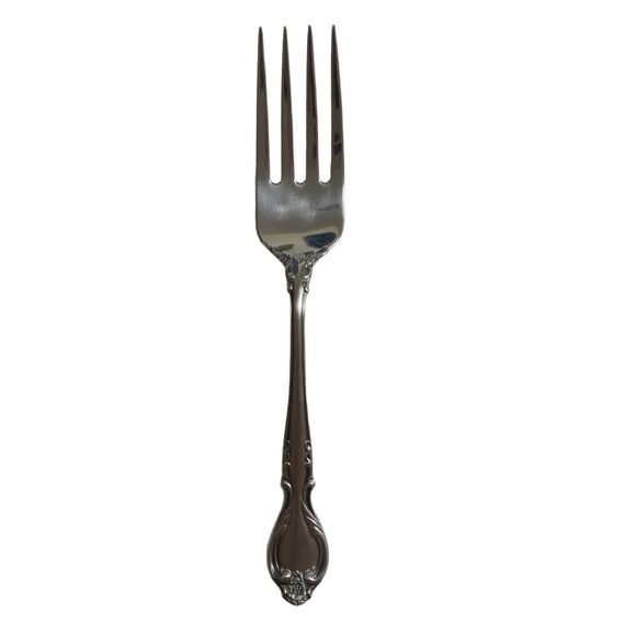Vintage Lyons Queens Fancy Cold Meat Fork Stainless Steel Satin Black Accents - Picture 5 of 7